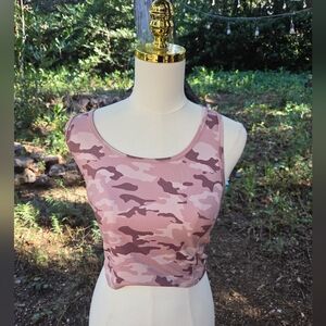 Ideology Pink and Gray Sleeveless Crop Tank Top